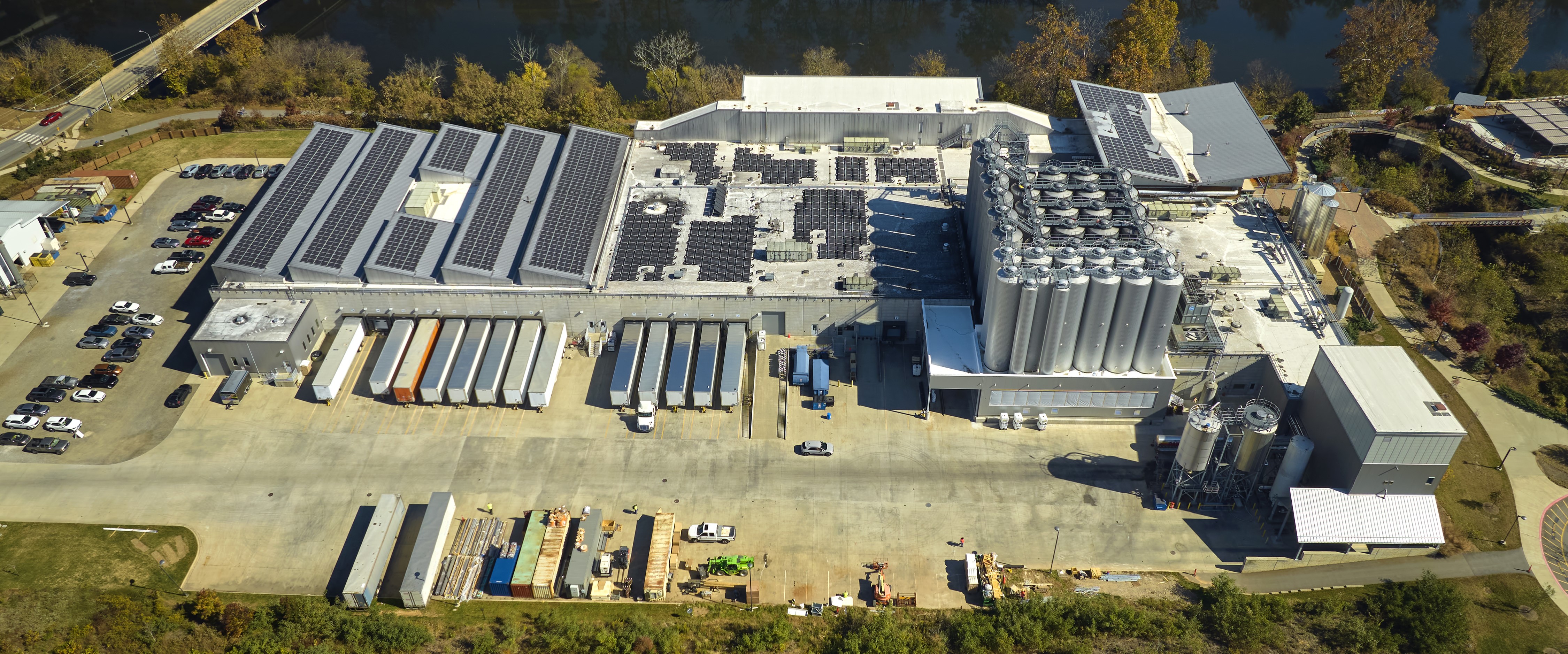 Aerial view of an industrial facility in Mérida, Yucatán, developed as part of the Industrial Poles Decree to promote investment and economic growth in the region.