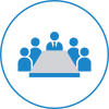 people sitting at a conference table icon